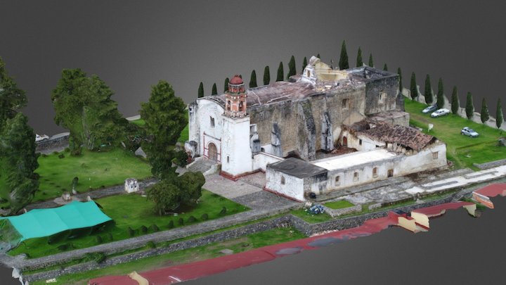 Templo  Sto. Domingo de Guzmán Hueyapan Morelos 3D Model