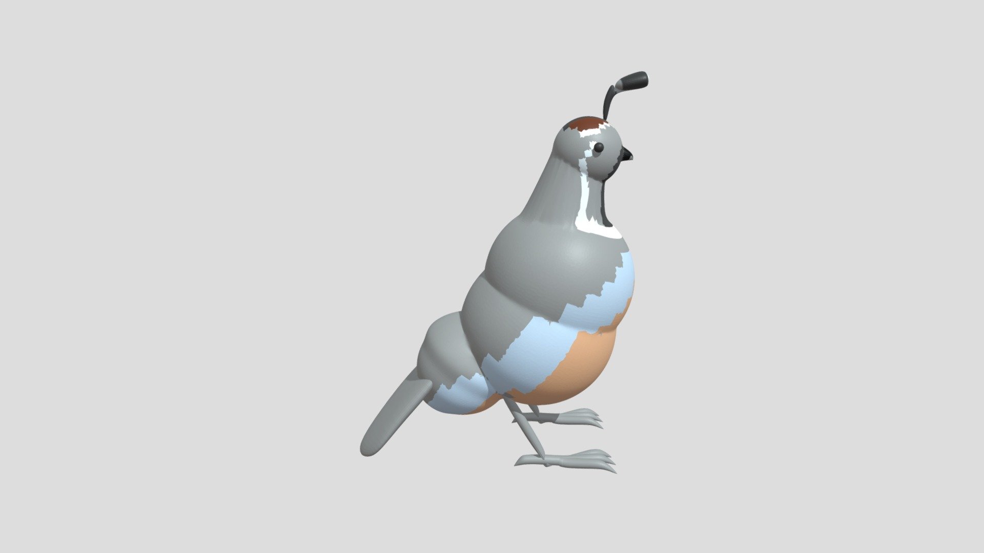 Quail, low poly