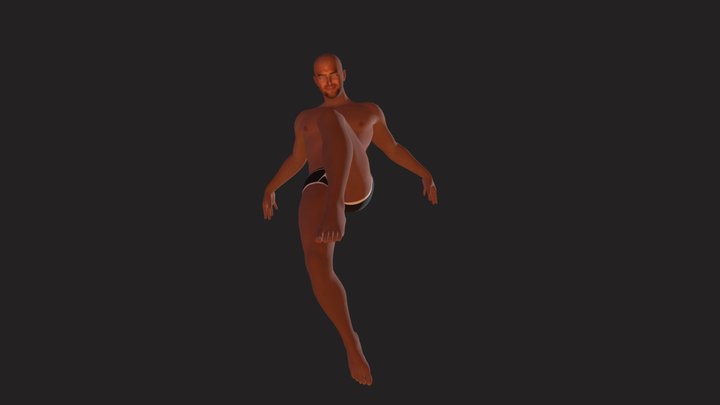 The body of man action pose 3D Model