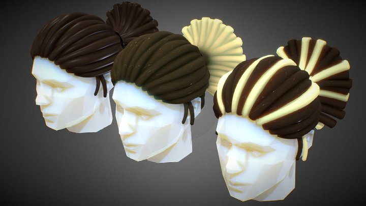 Toon/Low Poly Dread Ponytail 3D Model