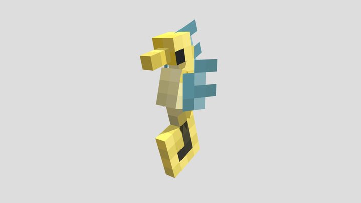 Low-Poly Sea Horse 3D Model