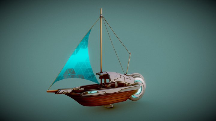 Sci-fi Boat 3D Model