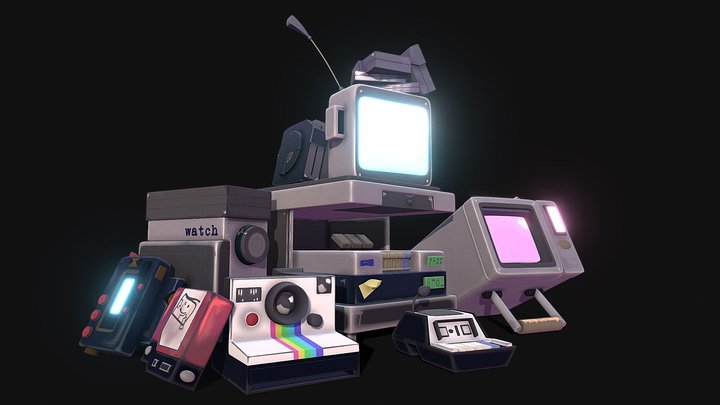 Retro Electronics 3D Model