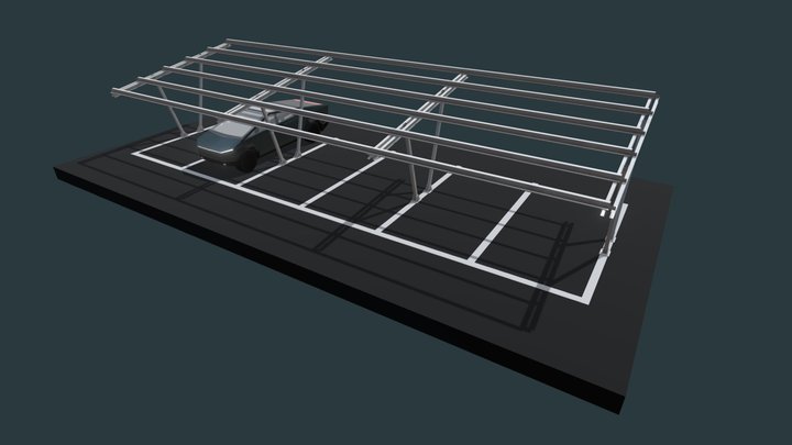 Carport Biposte 3D Model