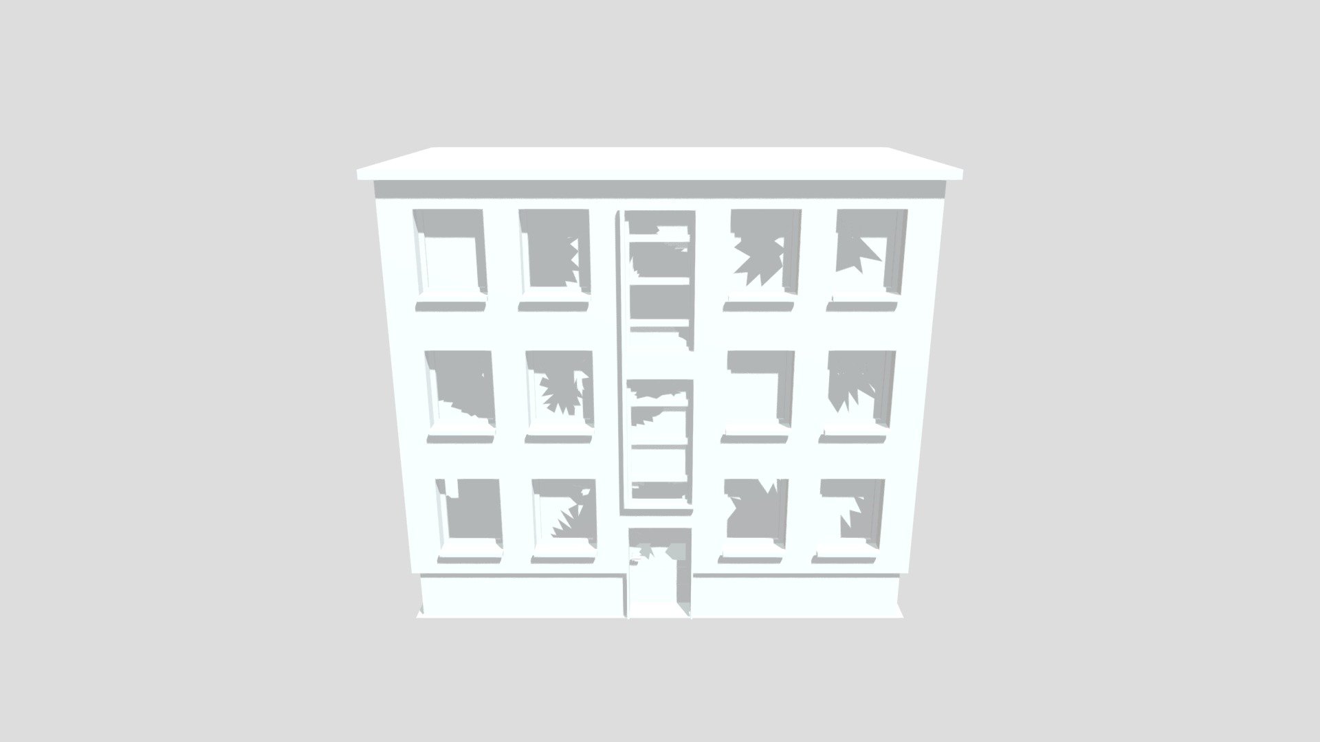 Abandoned building without texture