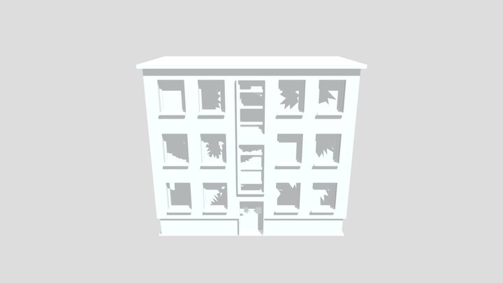 Abandoned building without texture 3D Model