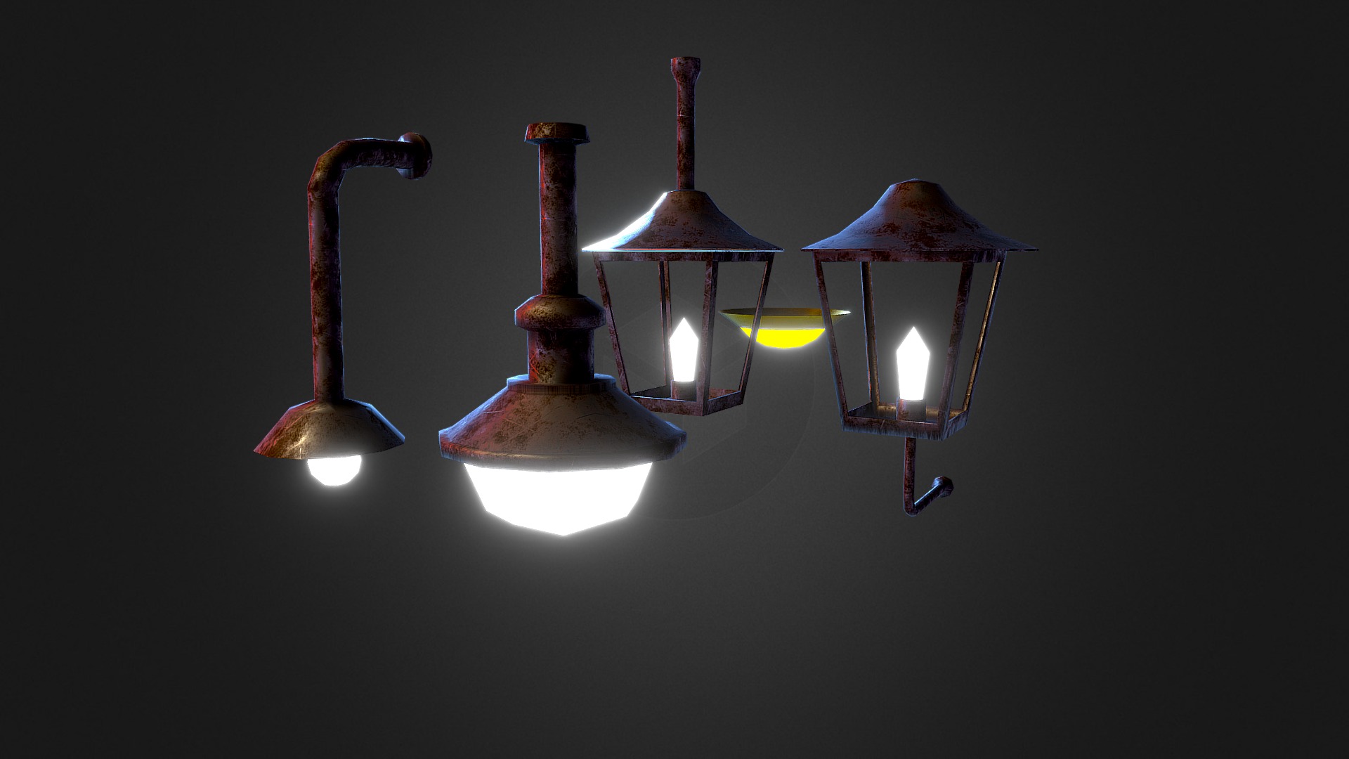 3D model Lights - This is a 3D model of the Lights. The 3D model is about a group of light bulbs.