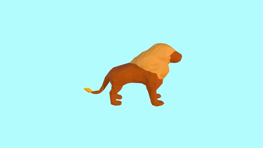 Lion Low Poly Rigged