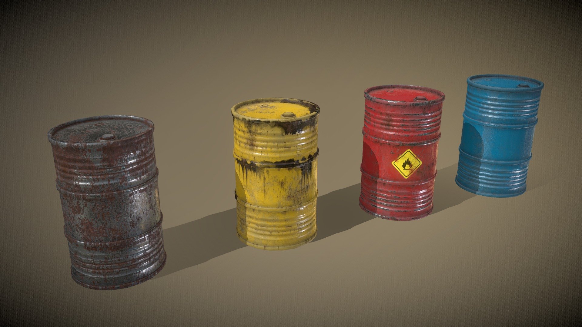 FREE Lowpoly Barrels Set