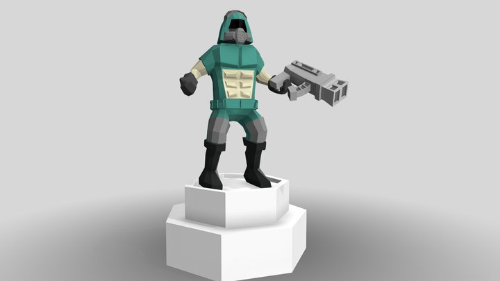 Low Poly || Soldier 3D Model