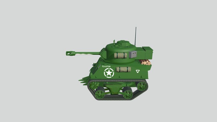 Chibi Tank M4 sherman 3D Model