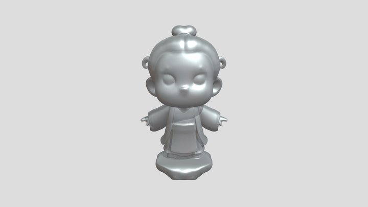 cute animated character in traditional attire 3D Model