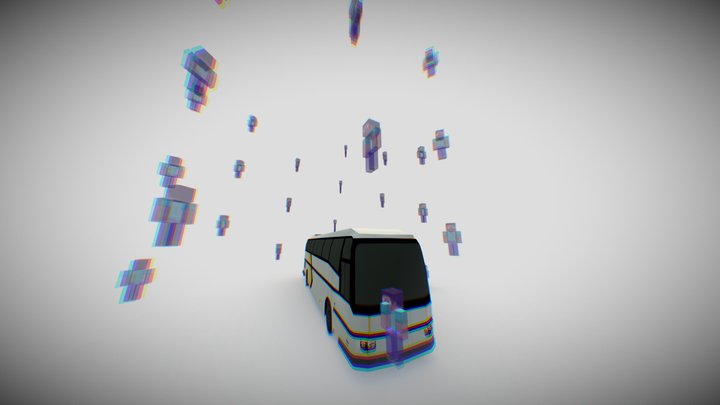 A Bus with 27 ghosts. 3D Model