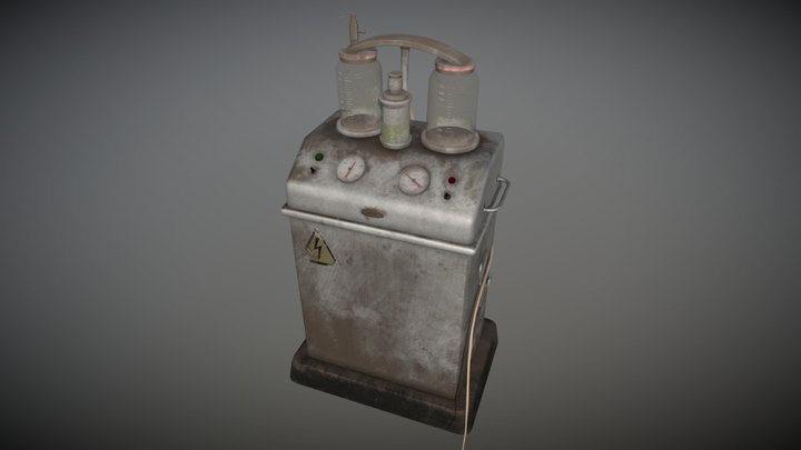 Hospital Suction Machine 3D Model