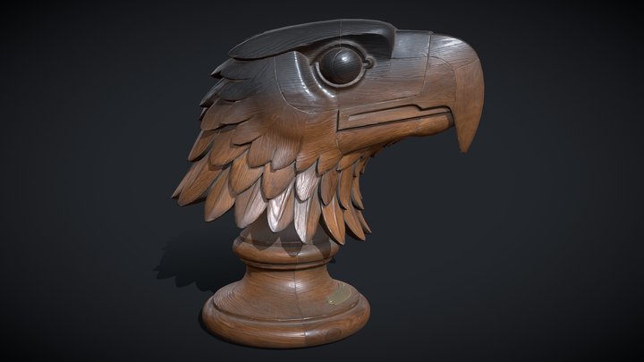 Eagle Wood statue 3D Model