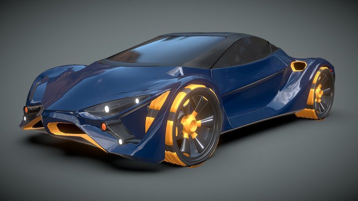 Futuristic Electro concept car 3D Model