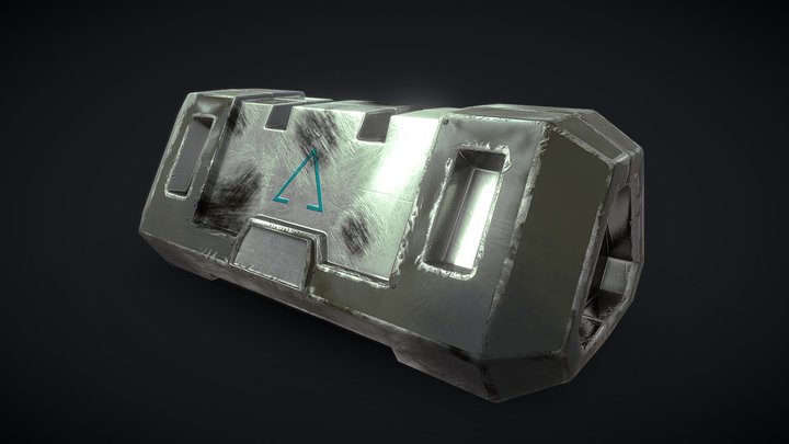 Damaged War Crate 3D Model
