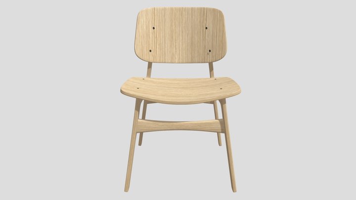 Modern Wood chair for Archviz 3D Model