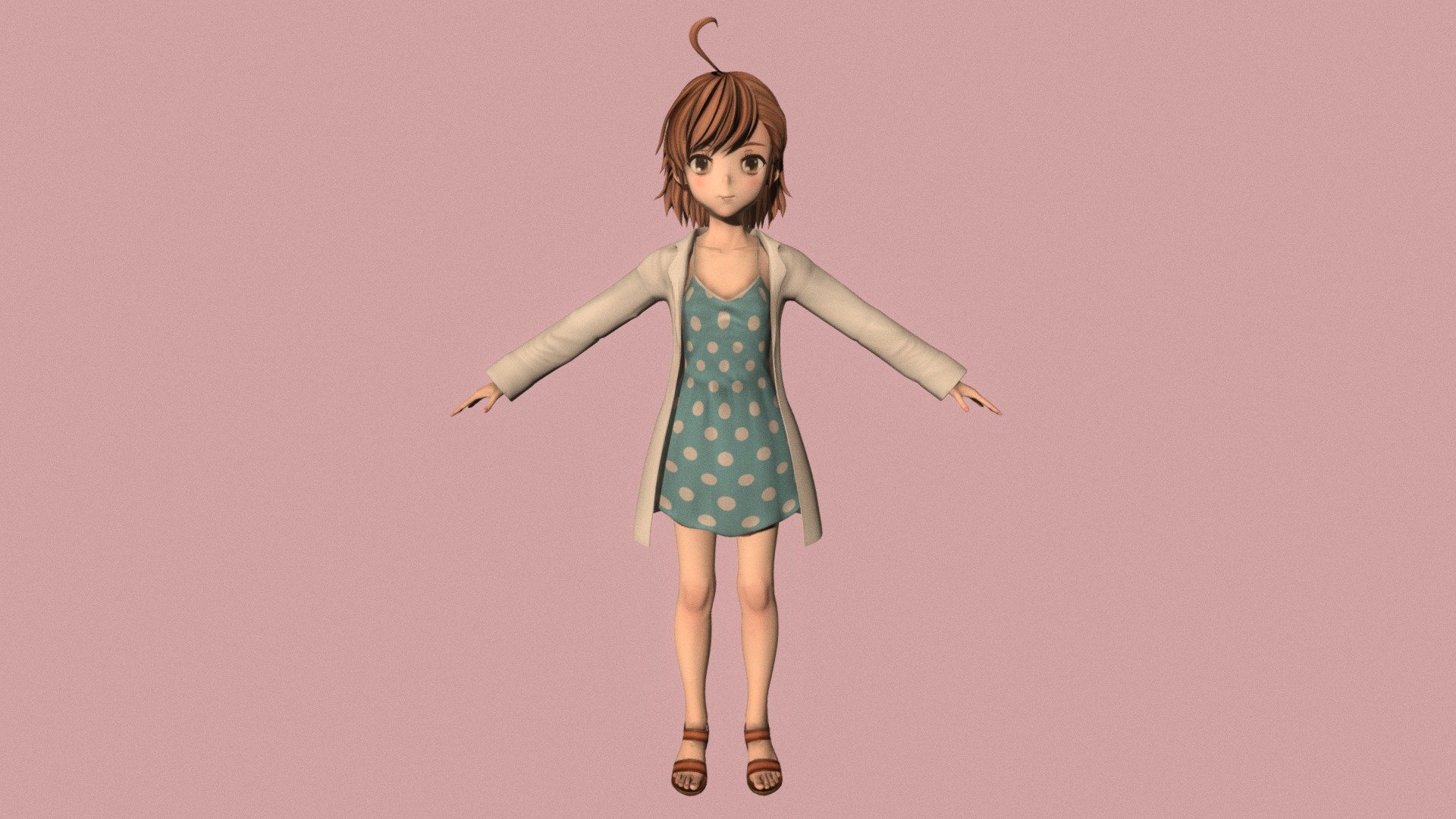 T Pose Rigged Model Of Last Order Buy Royalty Free 3d Model By 3d Anime Girls Collection 3d