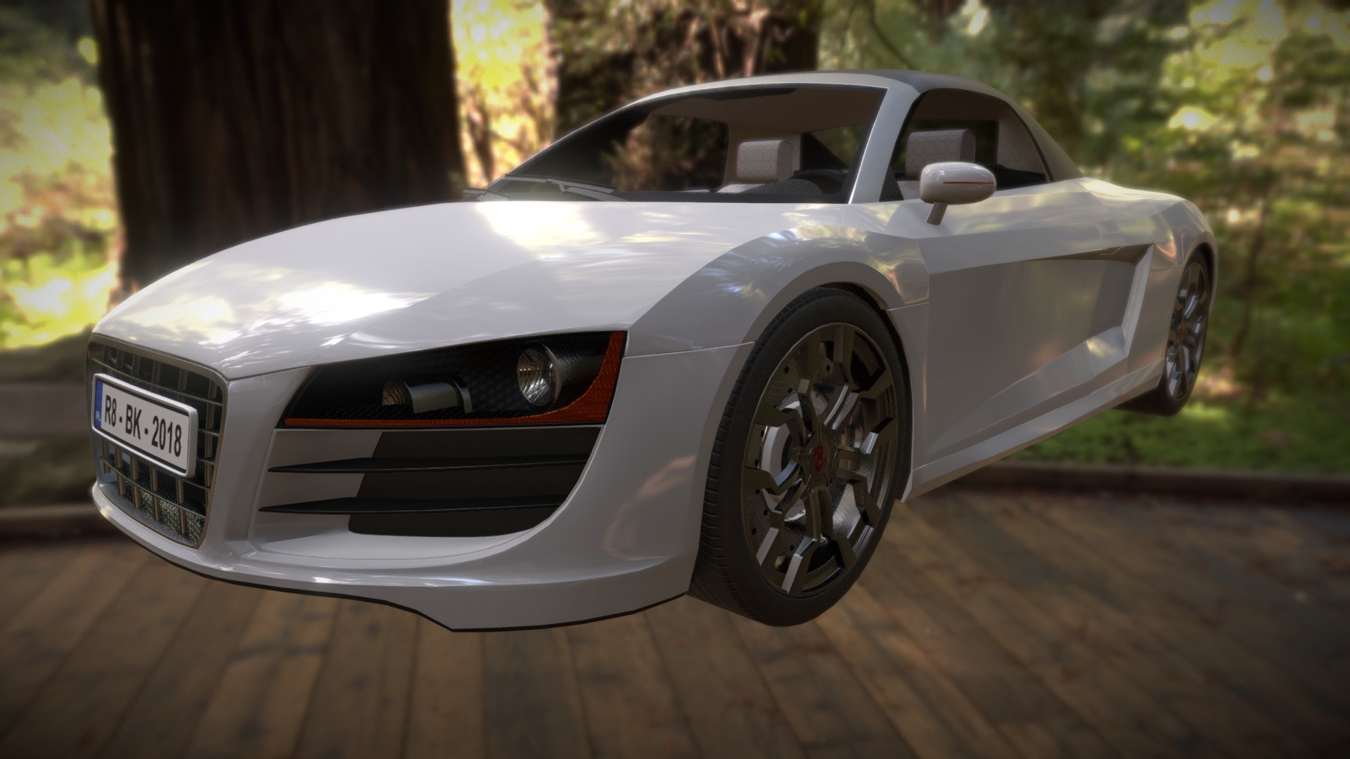 3D model HD Convertible Coupe - This is a 3D model of the HD Convertible Coupe. The 3D model is about a white sports car.