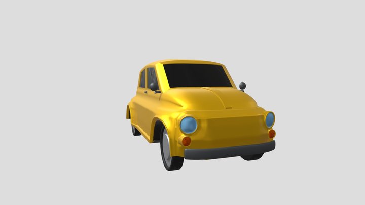 Small Yellow Car 3D Model