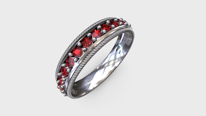 Red Sapphire Ring 3D Model