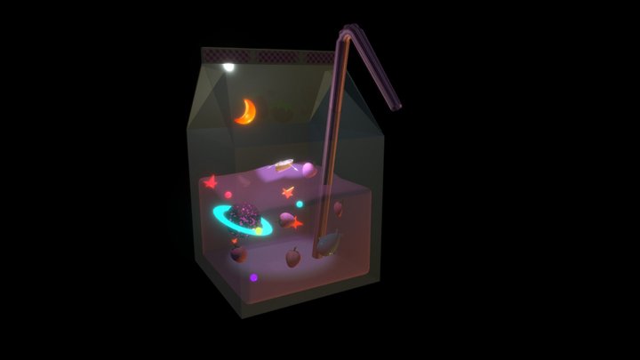 Space Strawberry Milk 3D Model
