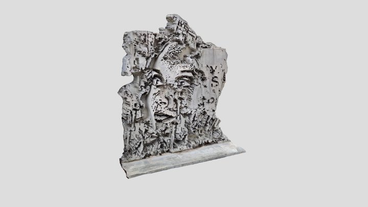 Street Art - Concrete Face Relief 3D Model
