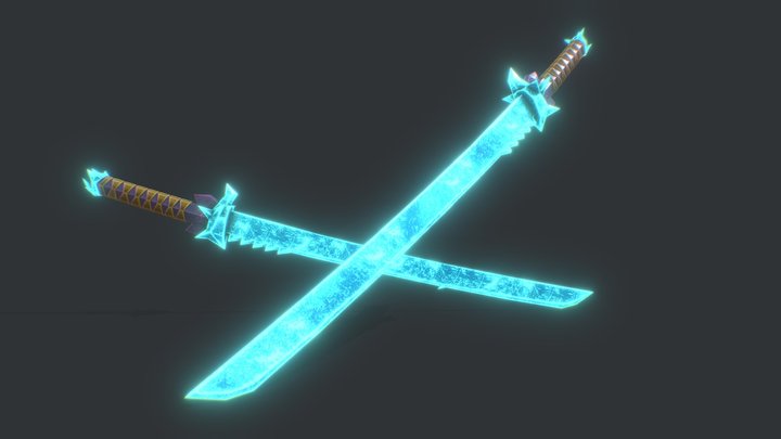 Ice Crystal Sword 3D Model