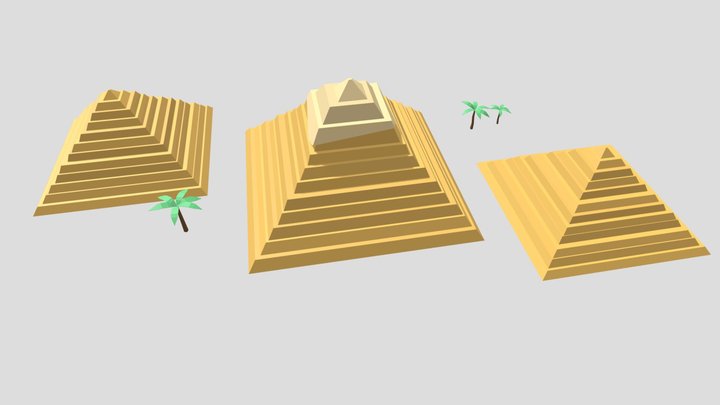 Pyramids of Giza Low Poly 3D Model