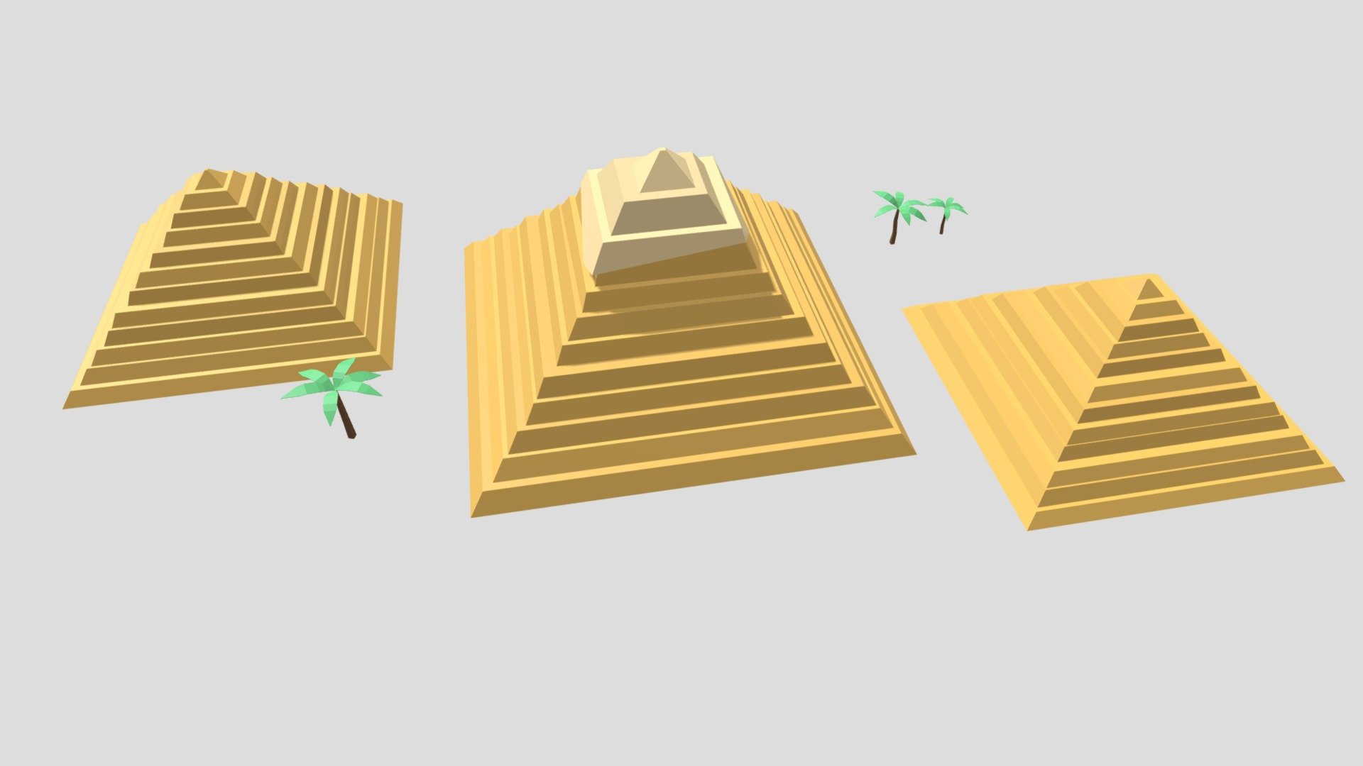 Pyramids of Giza Low Poly - 3D model by ryskat [189af8a] - Sketchfab