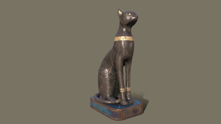 Egypt Cat Statue 3D Model