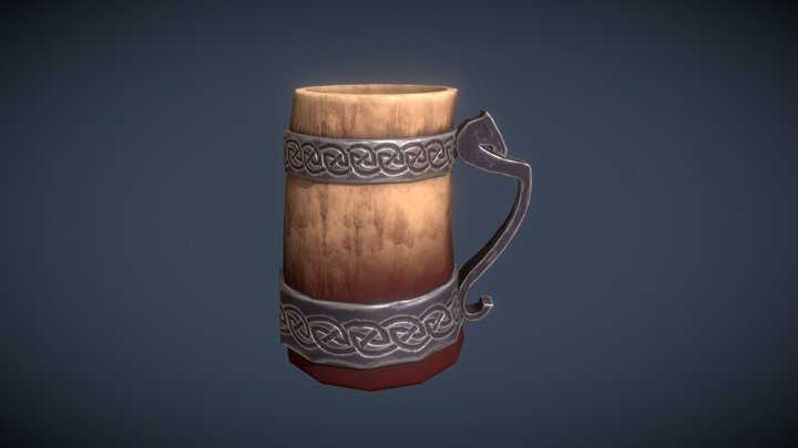 Low poly stylized Mug 3D Model