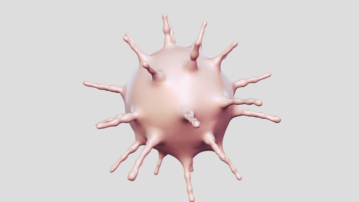 EBV Virus, Eppstein-Barr 3D Model