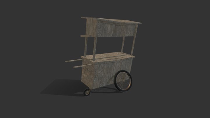 Broken wood cart 3D Model