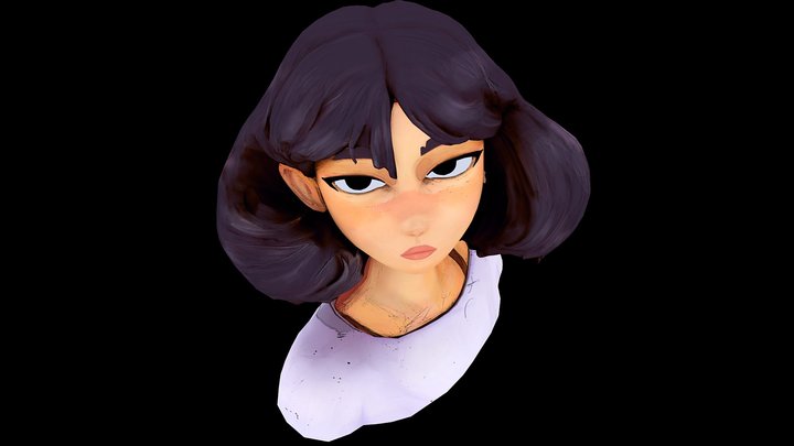 SHE [stylized 3D girl, animation] 3D Model