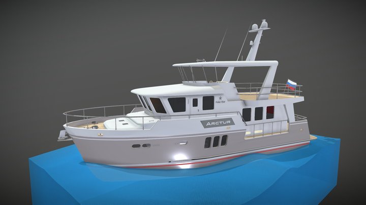 Яхта траулерного типа Arctur 3D Model