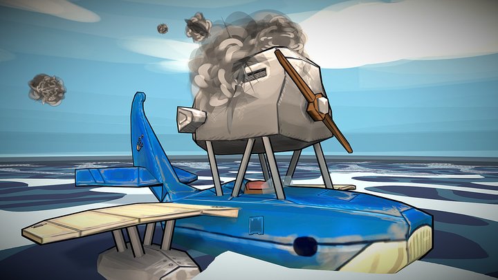 Stylised Whale Plane - DAE Flying Circus 3D Model