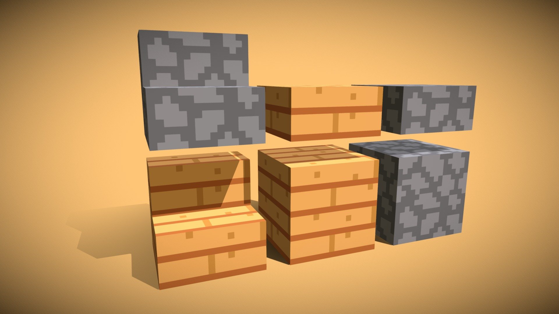 Minecraft's trailer basic building blocks - Download Free 3D model by ...