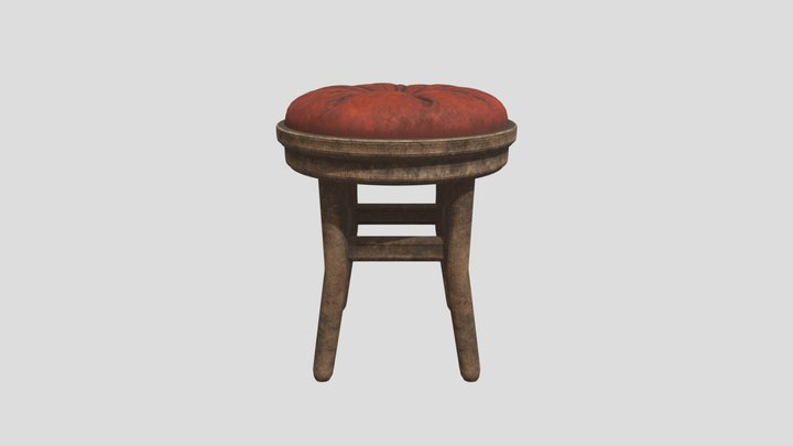 Low Poly Stylized Stool 3D Model