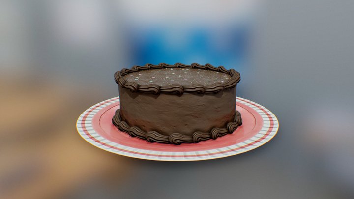 3December 2020 - Frosted Chocolate Cake 3D Model