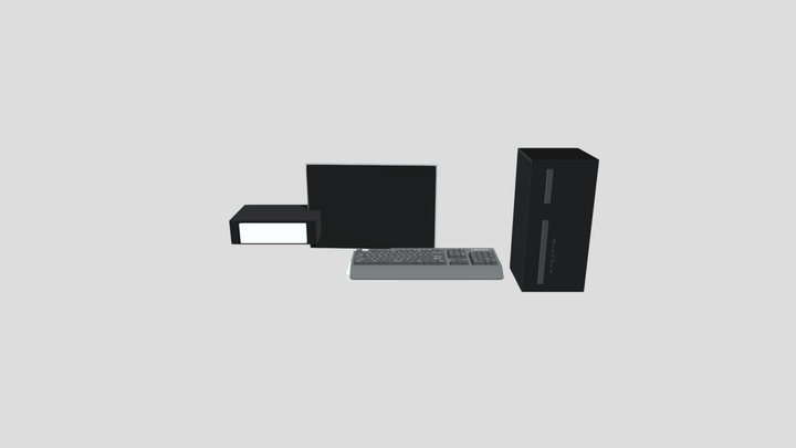 A full Computer set. 3D Model