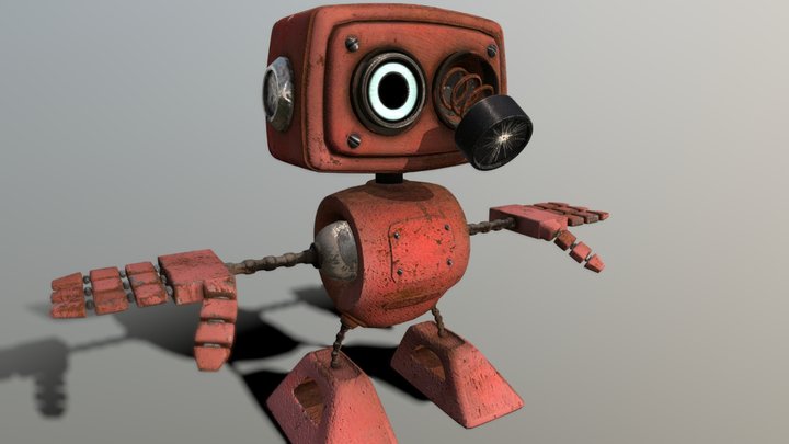Damaged Robot 3D Model