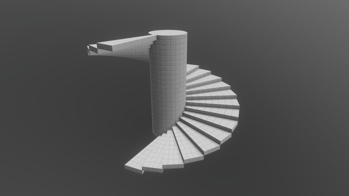 Circular Stairs Poolrooms Game Ready 3D Model