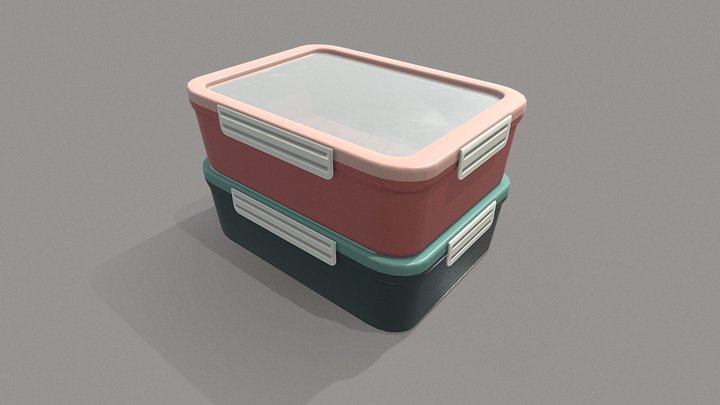 lunch box containers 3D Model