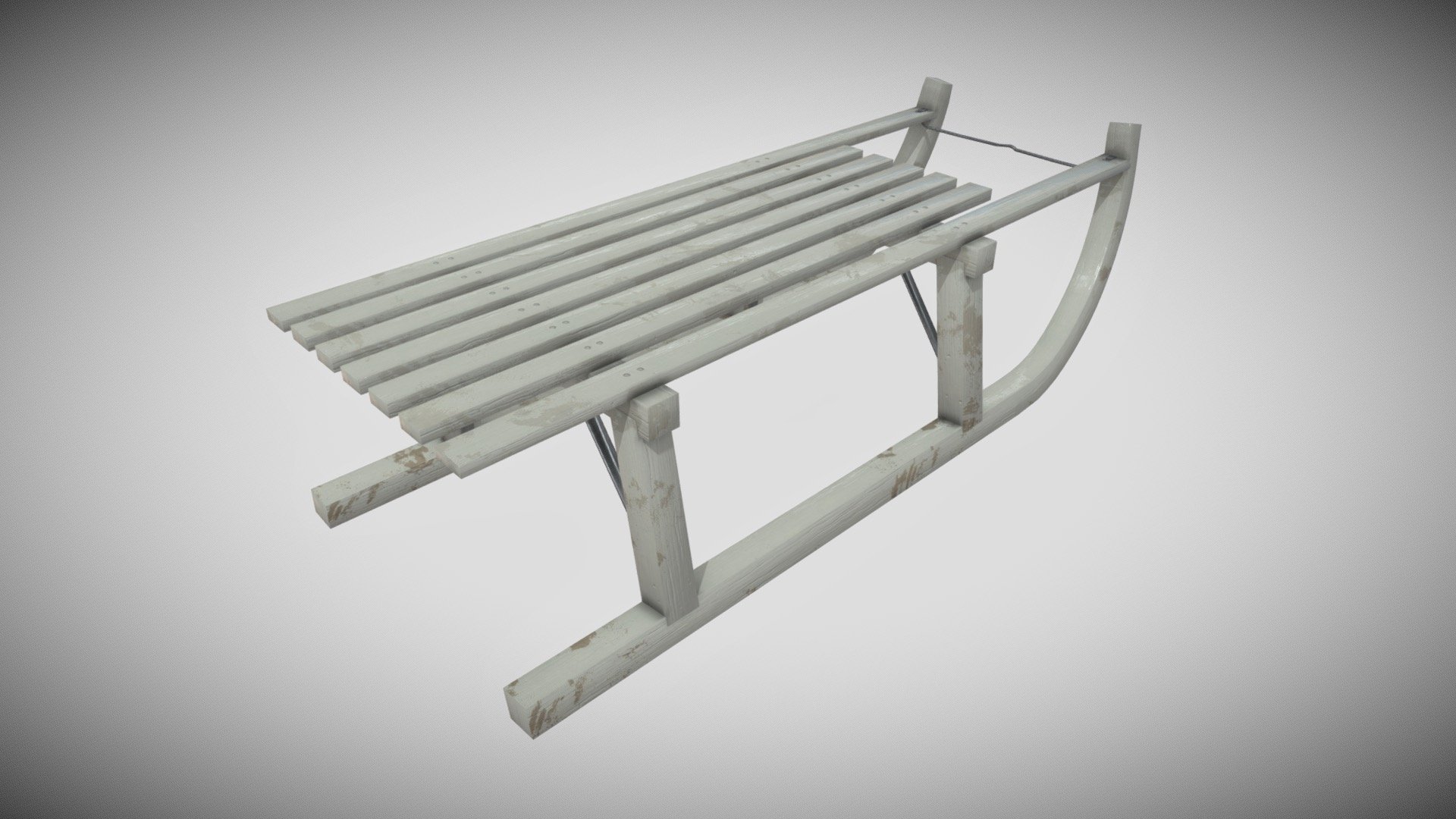 White Wooden Sled Low Poly - Buy Royalty Free 3D model by FunFant ...