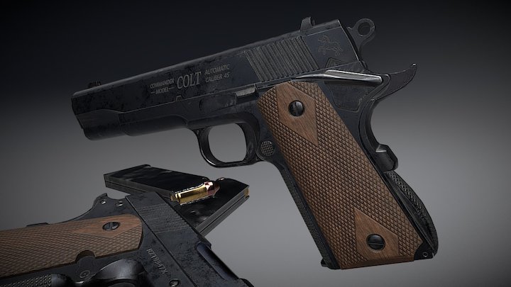 Colt Commander 1911 3D Model