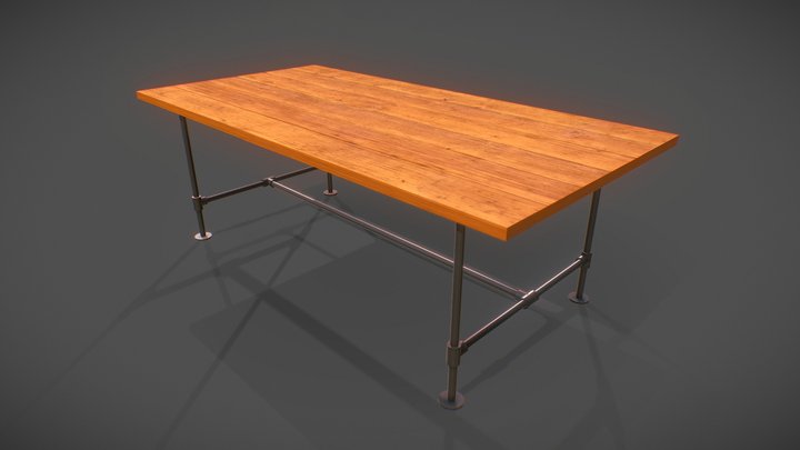 Workshop table industrial 3D Model