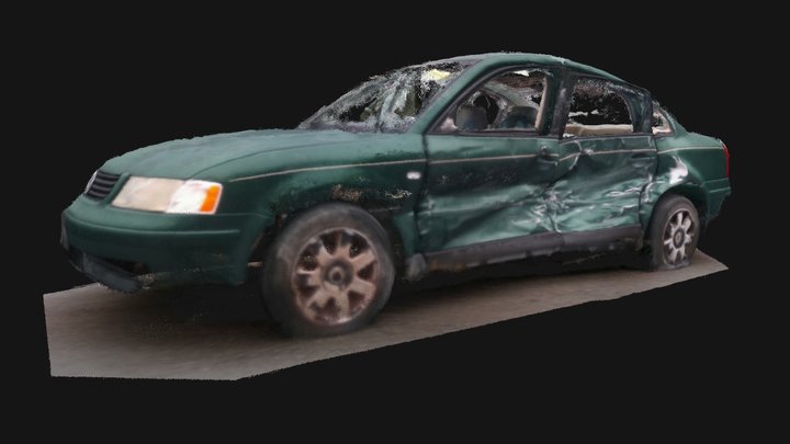 Crashed VW (Dot3D, RealSense D415, 15% points) 3D Model