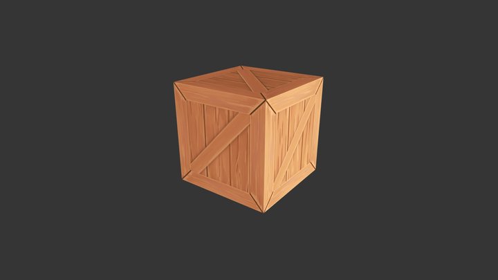 Hand Painted Crate - Lowpoly PBR 3D Model